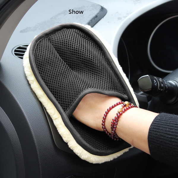 Cleaning tools car wash gloves with wool Plush thickened waxing gloves soft dust absorption bear's paw cleaning cloth for cleaning