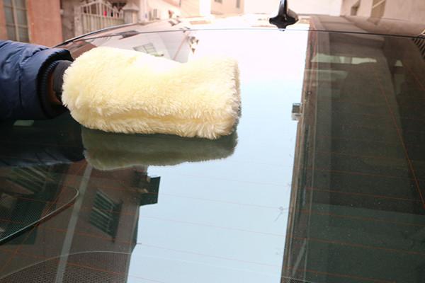 1Piece 23x 18cm two-side Lambs wool anti scratch Wash Mitt Soft Car and motorcycle Cleaning Gloves