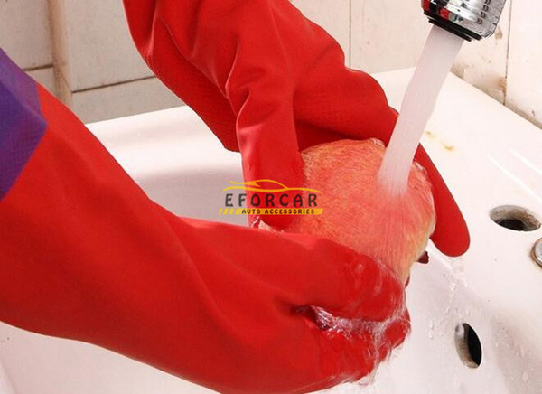 20 Pair Dish Washing Latex Kitchen Dishwashing Waterproof Velvet Warm Gloves Rubber for Car Cleaning And Free Shipping