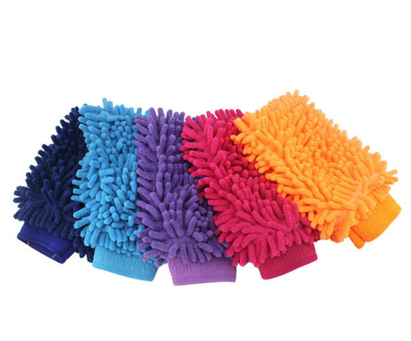 Super Car Hand Soft Towel Mitt Microfiber Hand Washing Gloves Chenille Coral Fleece Gloves Auto Cleaning Hand Rub Gloves