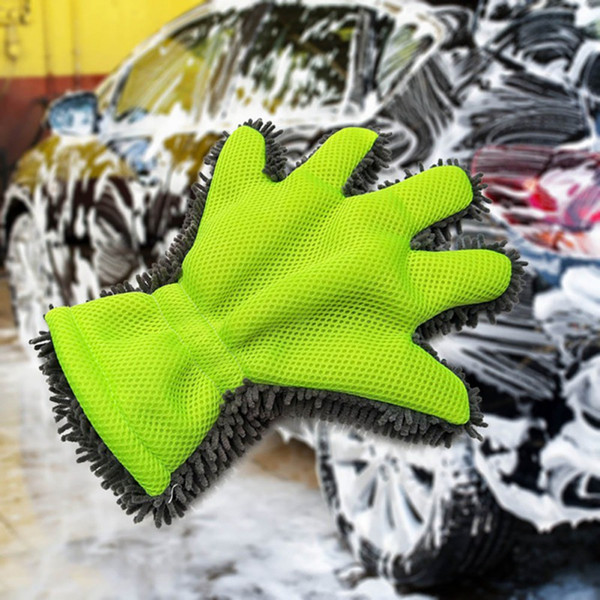 Car Wash Finger Gloves Fine Wool Chenille Microfiber Car Wash Glove Cleaning Mitt Washing Brush Cloth Car Accessories