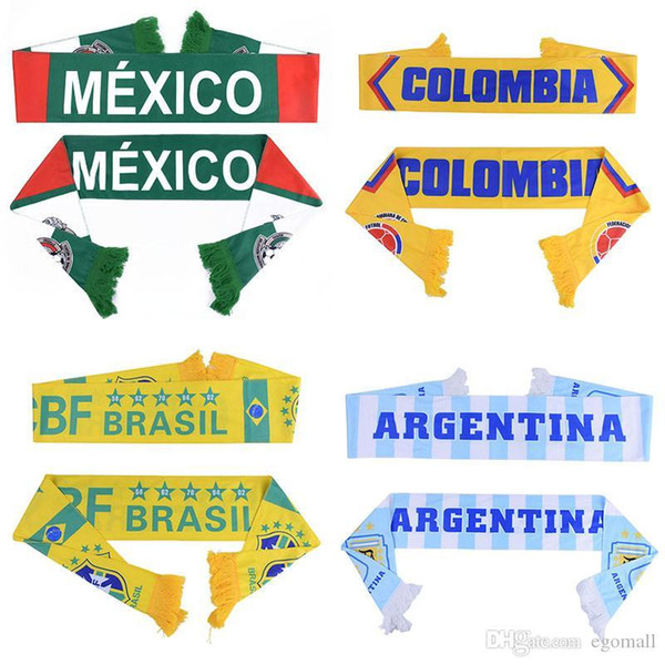 DHL 32 COLOR Russia World Cup 2018 Scarf football Soccer Scarf National Team flag Cheerleading Scarf Party Favor