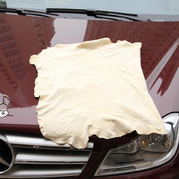 Top quality Natural Genuine Leather Chamois Drying Cloth Car Cleaning Cloth Irregular Size Drying Towel Free shipping