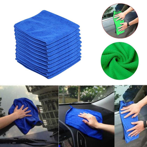 10PC Blue Car Cleaning Detailing Mirofiber Soft Polish Cloths Towel Ultra soft Scratch free High absorbency Streak free durabl