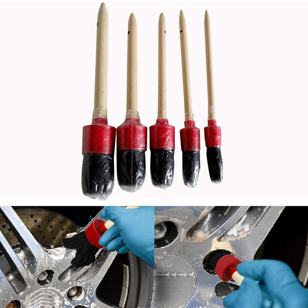 Car Detail Cleaning Brush Automatic Internal Clearance Wheel Wild Boar Hair 5Pc Detail Tool Cleaning Vehicle Dropshipping YJJ3