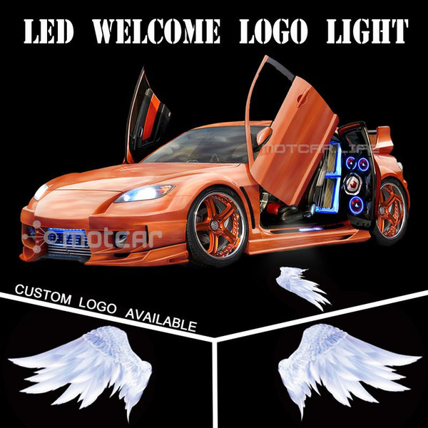 Universal Fit Car Door Welcome Light Projector Laser 3D Angel Wings GOBO Logo Light Welcome Ghost Shadow Puddle Emblem Spotlight