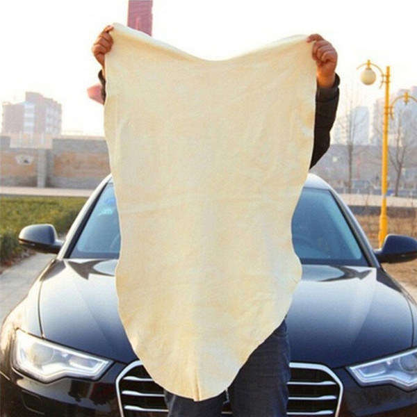 Newly Natural Chamois Leather Car Cleaning Cloth Genuine Leather Wash Suede Absorbent Quick Dry Towel Streak Free Lint Free 5 Size(Retail)