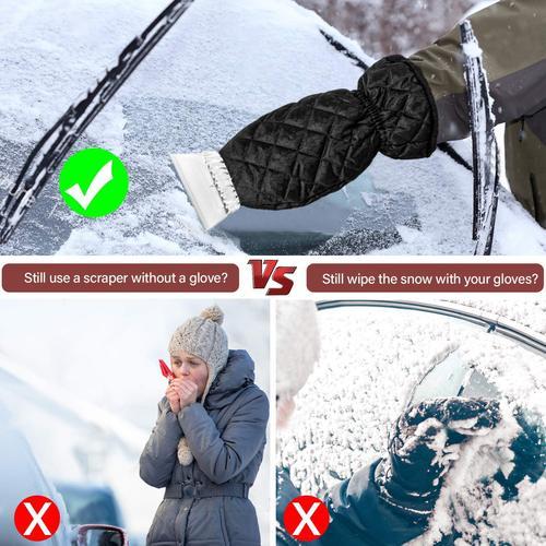 Ice Scraper for Car Windshield with MiSnow Ice Scraper Remover Tool with Glove Waterproof Warming Snow Shovel for car Window