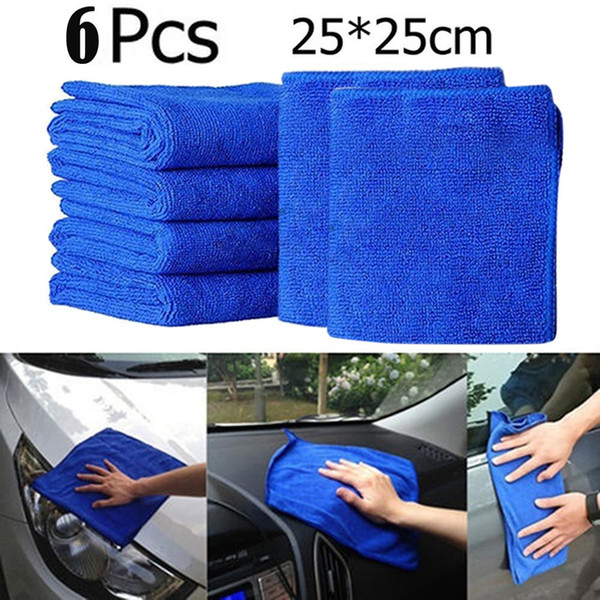 microfiber Material 6Pcs New Cloths Cleaning Duster Microfiber Car Wash Towel Auto Care Detailing soft great absorbent ability