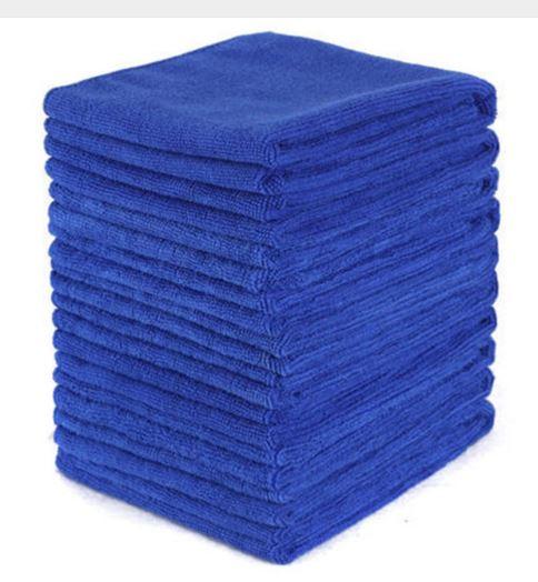 100pcs Blue Car Soft Microfiber Cleaning Towel Absorbent Washing Cloth Square for Home Kitchen Bathroom Towels Auto Care 30x30cm