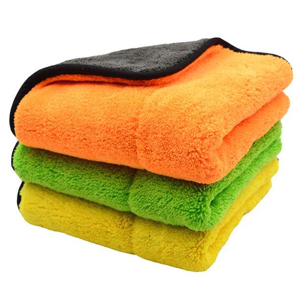 Super Thick Plush Microfiber Car Cleaning Cloths Car Care Microfibre Wax Polishing Detailing Towels Soft 800GSM 45cmx38cm 3pcs/set Random co