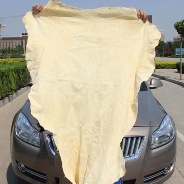 Big Size Natural Chamois Shammy Sponge Cloth Genuine Leather Drying Cleaning Towels Sheepskin Absorbent Towel Car Washing