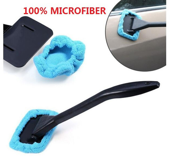 Microfiber Auto Window Cleaning Long Handle Car Wash Brush Dust Car Care Windshield Shine Towel Handy Washable Car Cleaner