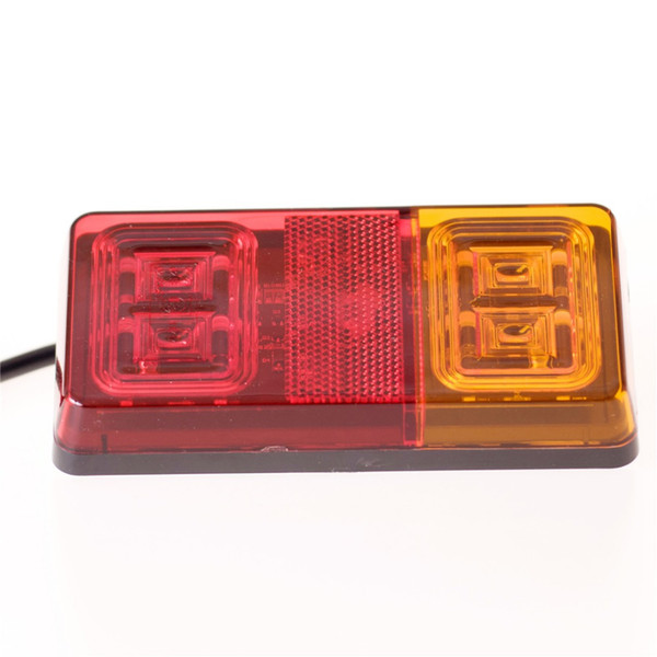 2pcs 16 Led Double Color Trailer Tail Lights Indicator Turn Signal Light Car Van Lamp E-Mark certification 9-32V