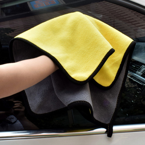 2pc Car Care Polishing Wash Towels Plush Microfiber Washing Drying Towel Strong Thick Plush Polyester Fiber Car Cleaning Cloth
