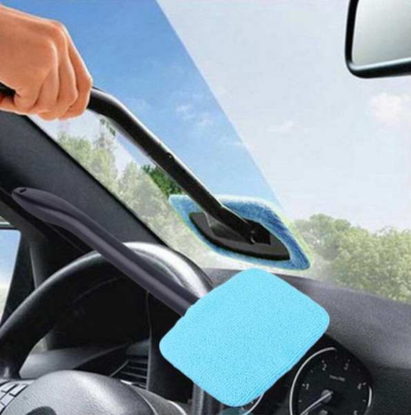 Hot Car Washer Brush Microfiber Window Cleaner Long Handle Dust Car Care Windshield Shine Towel Handy Washable Car Cleaning Tool