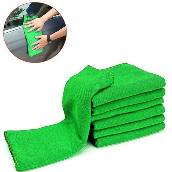 10PCS/bag Hot Sale New Soft Auto Detailing Green Microfiber Car Towel Wash Detailing Towel Cleaning Duster For Car Cleaning
