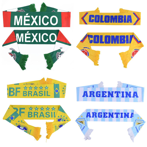 Russia World Cup football Scarf Soccer Fan Scarf National Team 32 Teams Mexico Flag Banner Football Cheerleaders Scarf