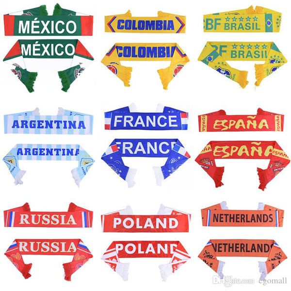 Russia World Cup 2018 football Scarf Soccer Fan Scarf National Team 32 Teams Mexico Flag Banner Football Cheerleaders Scarf