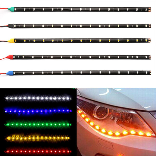 30cm Car LED Strip Light High Power 12V 15SMD Car DRL Lamp Waterproof LED Flexible Daytime Running Light Decorative Car-Styling