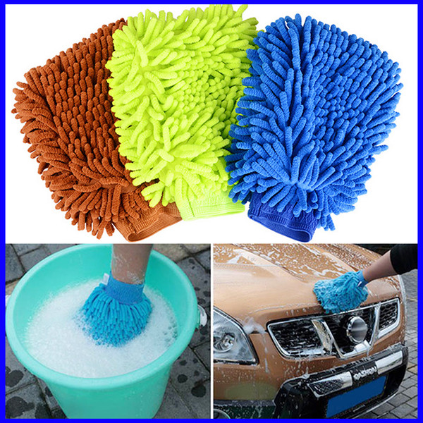Free Shipping Ultrafine Fiber Chenille Anthozoan Car Wash Gloves Brushes Microfiber Car Motorcycle Washer Car Care Cleaning Brushes Promotio