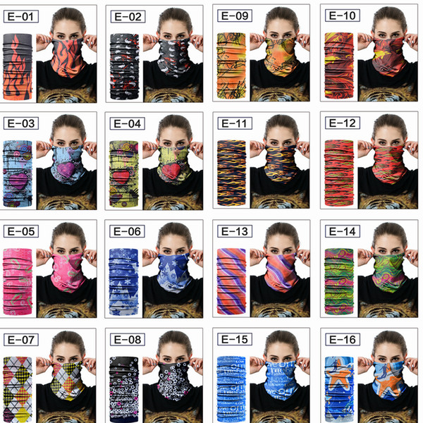 16 Colors 48*24cm Floral Magic Scarves Head Face Mask Snood Neck Cycling Seamless Outdoor Turban Headwear Shawl Scarfs Car Towel AAA420