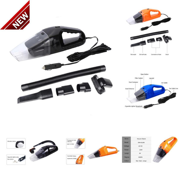 Portable 120W 12V Handheld Cyclonic Auto Truck Vacuum Cleaner Wet/Dry Handheld Duster Dirt Free Shipping