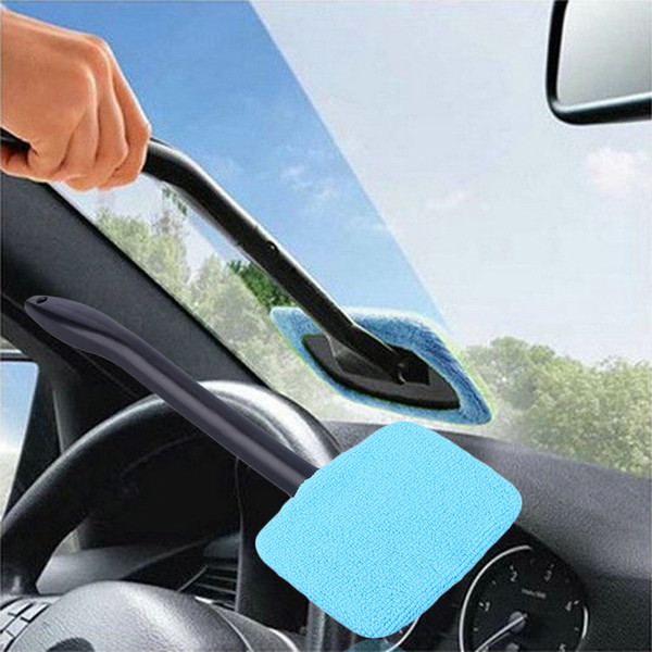 Car Washer Brush Microfiber Window Cleaner Long Handle Dust Car Care Windshield Shine Towel Handy Washable Cleaning Tool