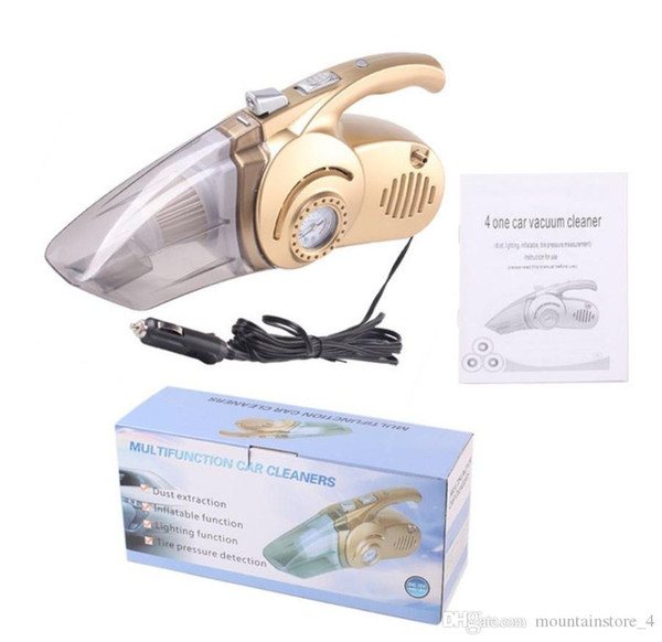 Hot 4 in 1 Multi-function Wet And Dry Dual Use Car Vacuum Cleaner Tire Inflator Pump Auto Air Compressor with LED Light