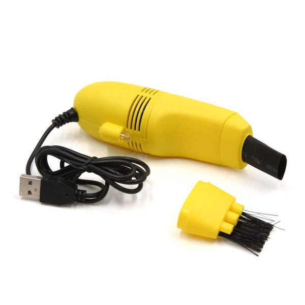 uxcell 5V Yellow Plastic Shell Mini USB Vacuum Cleaner Dashboard Duster for Car