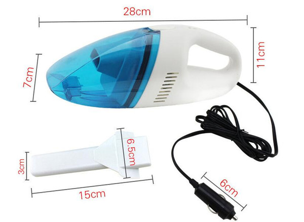 12V Car mini vacuum cleaner portable high-power vehicle dry wet dual-use small blue and white car cleaner gift