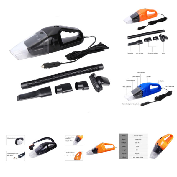 2017 Portable 120W 12V Handheld Cyclonic Auto Truck Vacuum Cleaner Wet/Dry Handheld Duster Dirt Free Shipping