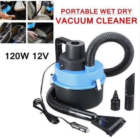12V Wet Dry Canister Vacuum Cleaner 4L for Car Caravan Van Boat Inflater for Toy Powerful Suction Low Noise Compact Lightweight