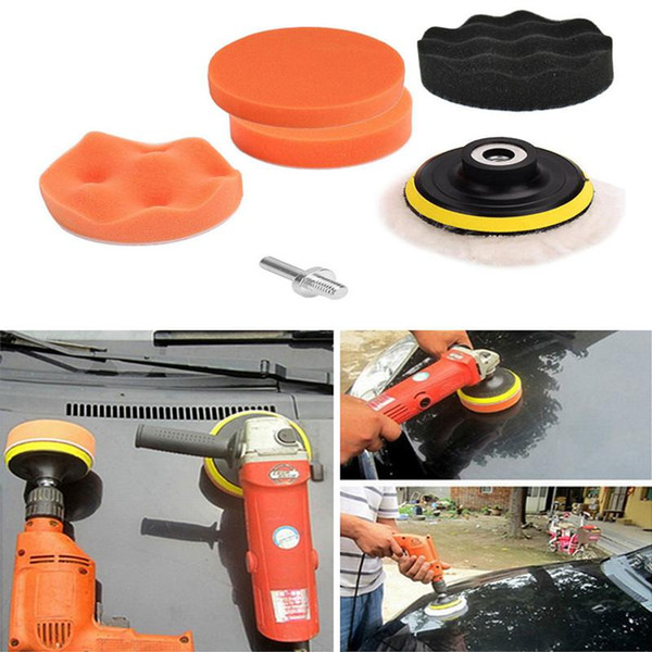 7PCS/Set 3/4/5 inch Car Polisher Pads Sponge Polishing Buffer Pad Set with M10 Drill Adapter +Sucker Car Maintenance Tools