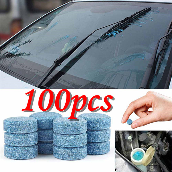 100pcs/SET Car Wiper Detergent Effervescent Tablets Washer Auto Windshield Cleaner High Performance Glass Wash Cleaning Tools