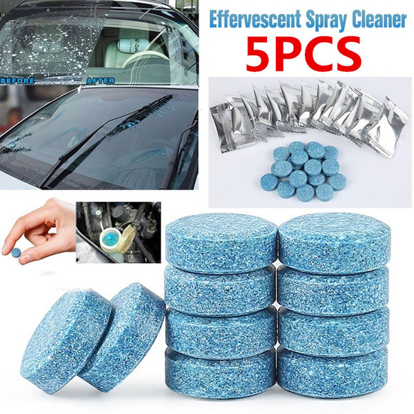 5PC (1PCS = 4L Water) Car Windshield Glasses Auto Glass Washer Window Cleaner Compact Effervescent Tablet Detergent Car Accessories