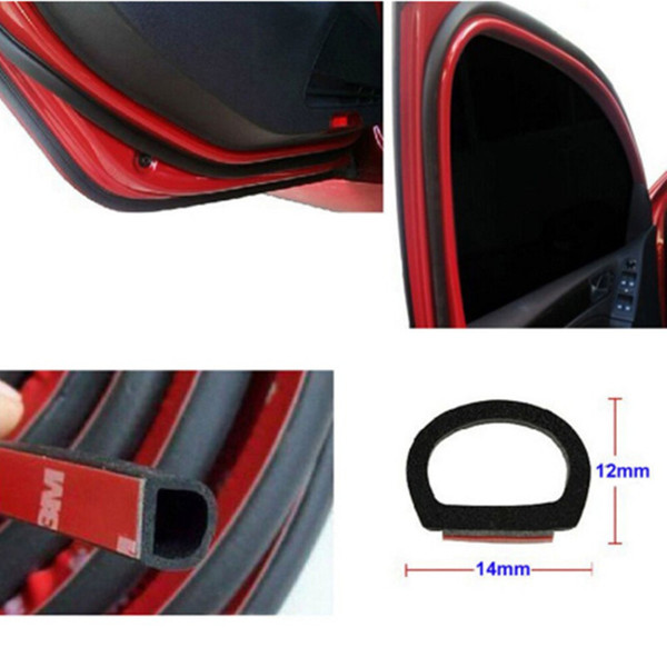 8 Meter Big D(14mm*12mm) Type 3M Car Motor Door Seal Strip Weatherstrip Rubber Seal Sound Insulation Weatherstrip Seals Hollow