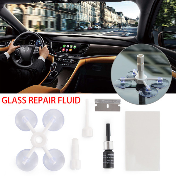 Windshield Repair Kit Quick Fix Car Scratch Cracked Glass Restore Curing Glue Resin Sealer DIY Auto Care Window Screen Polishing