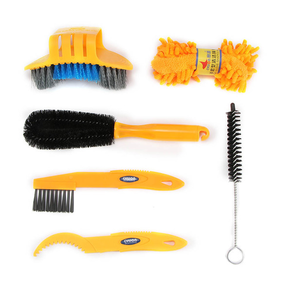 6Pcs/Set Portable Mountain Bike Bicycle Maintenance Cleaning Set Tool Kit Car Cleaning and Beauty Kit Motorcycle Accessories