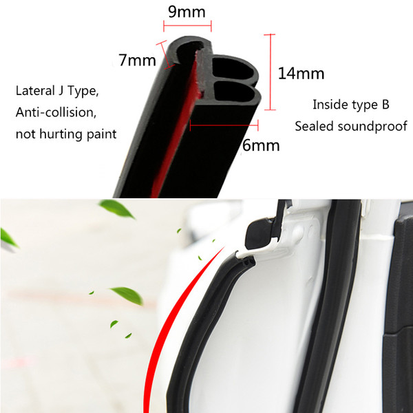 2~8 Meters Car Door Seal Strips Weatherstrip Rubber Seal Car Stickers Sound Insulation Sealing Automobiles Interior Accessories