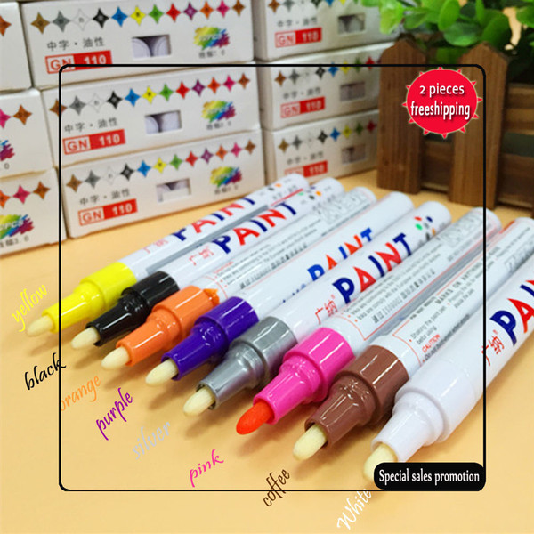 2017 8 Colors Universal Waterproof Permanent Paint Auto Car Tire Tyre Marker Pen Tread Rubber Metal Free Shipping