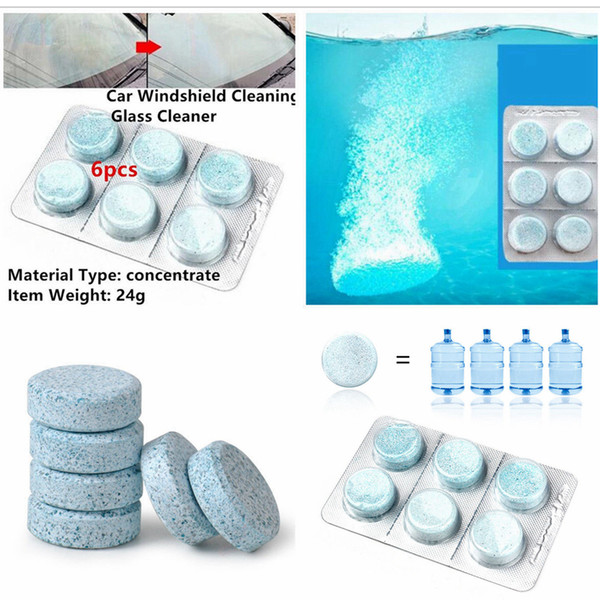 6pcs/pack Car Window Cleaner Glass Concentrated Solid Cleaner Care Windscreen Wiper Wash Tab Accessories AAA204