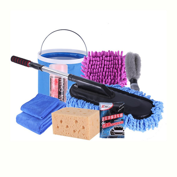 9pcs/set Vehicle Cleaning Kit To Wash Car Exterior & Interior Home Cleaning Kit Microfiber Towels Cleaning Kit