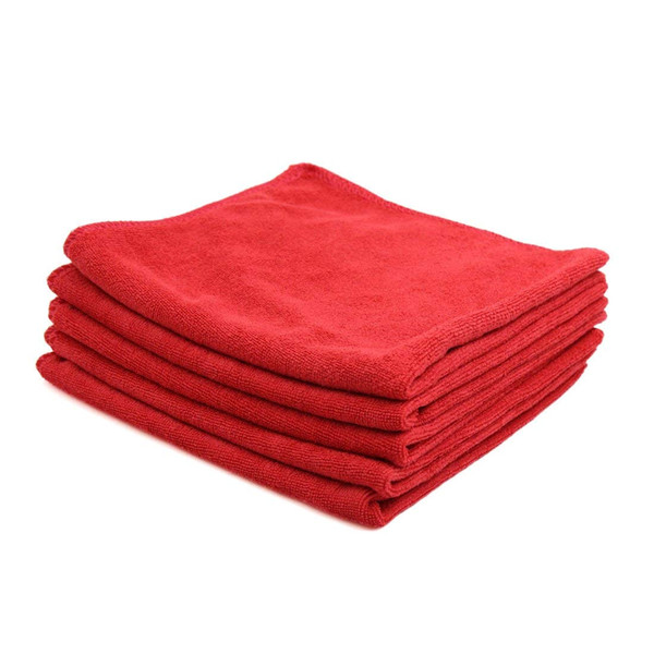 wholesale 5pcs 40 x 40cm 300GSM Microfiber Home Car Towel Drying Washing Cloth Red
