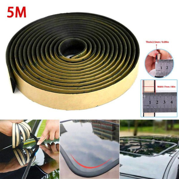 5M Rubber Seal Strip Trim For Car Dashboard Gap Filling Noise Insulation Windshield Gap Soundproof Car Windshield Sunroof
