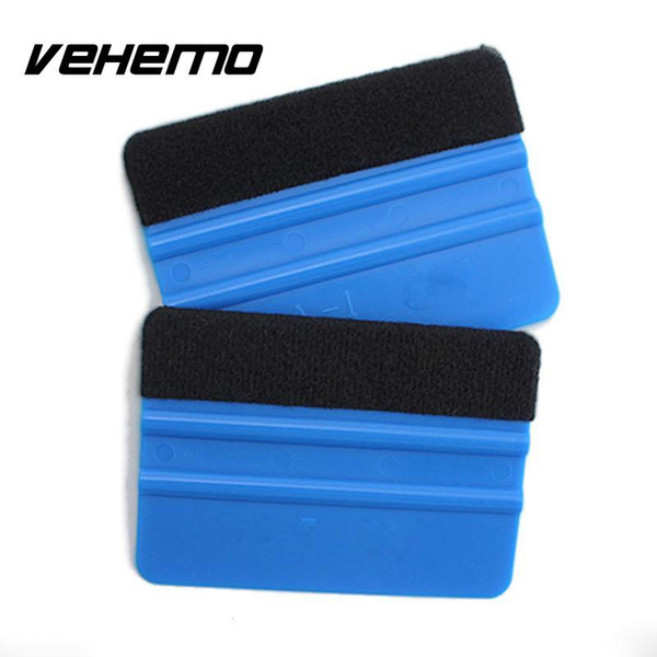 2Pcs Squeegee Car Film Tool Vinyl Blue Plastic Scraper Squeegee With Soft Felt Edge Window Glass Decal Applicator