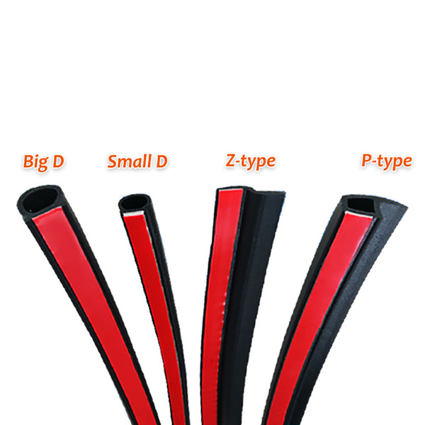 4 Meters Big D Small D Z Shape P Type 3M Car Door Seal Strip EPDM Noise Insulation Anti-Dust Soundproofing Car Rubber Seal