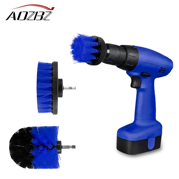 3pcs/set Drill Scrubber Brush Kit Power Full Electric Bristle Bathtub Tile Grout Cleaner for Car Cleaning Home Bathroom Cleaning