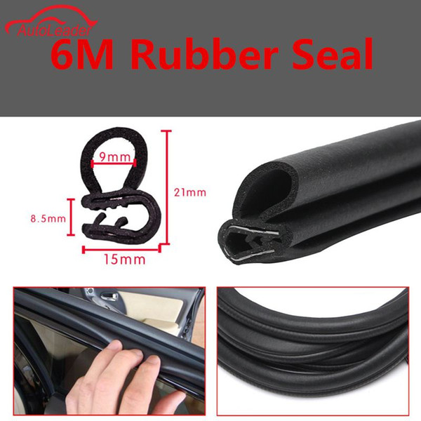 Freeshipping 6 M Black Car Edge Protector U-shaped Rubber Auto Door Noise Insulation Anti-Dust Soundproof Sealing Strips Trim