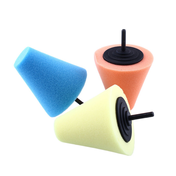 Wholesale- Burnishing Buffing Polishing Cone Sponge Metal Foam Car Wheel Buff Tool Shank